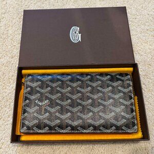 Goyard Richelieu Wallet in Black/Tan